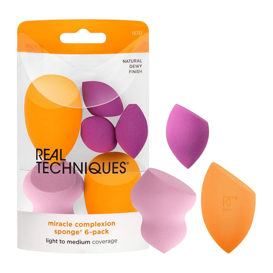 Real Techniques 6 Miracle Complexion Sponges Makeup Brush Set - Makeup lagersalg