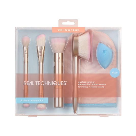 Real Techniques Endless Summer Self Tan Brush Kit 6 - Piece Set for Face and Body - Makeup lagersalg