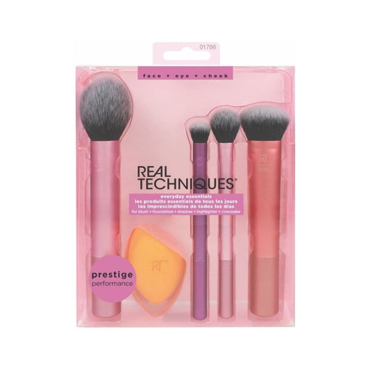 Real Techniques Everyday Essentials Makeup Brush Complete Face Set - Makeup lagersalg