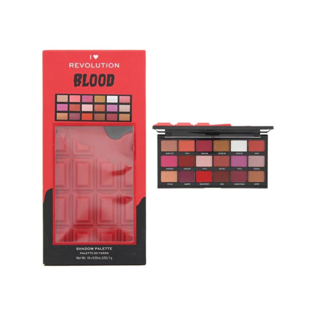 Revolution Makeup I Heart Chocolate Eyeshadow Palette Blood 18g - Makeup lagersalg