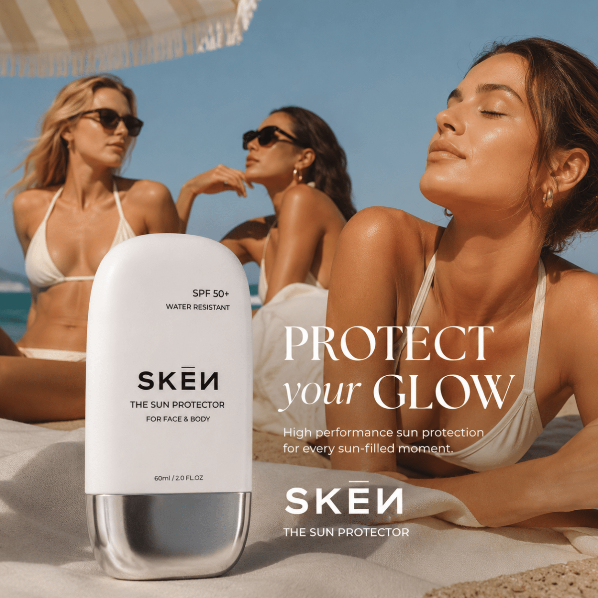 Skēn - The SPF 50+ Waterresistent Sunscreen 60ml - Makeup lagersalg