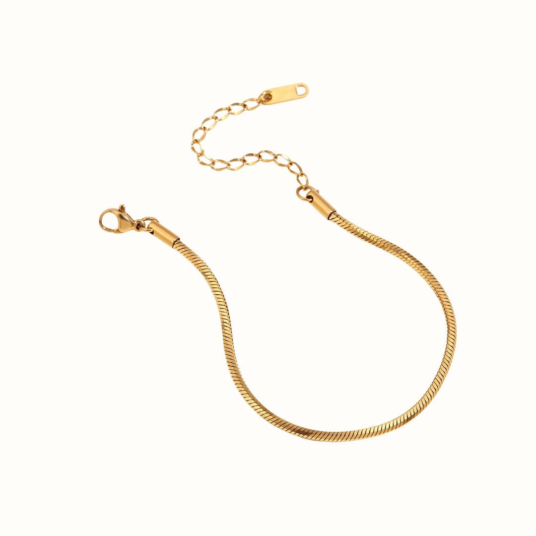 Sleek Snake Chain Armbånd 18K Guldbelagt - Makeup lagersalg