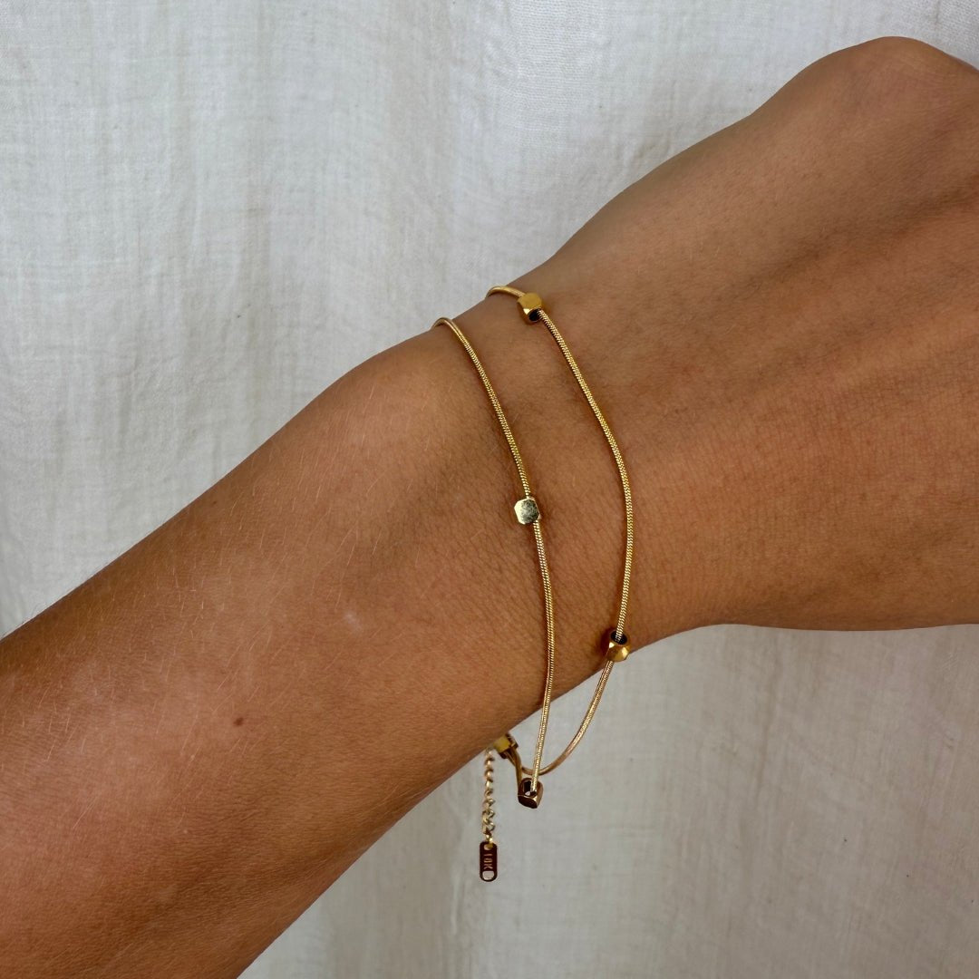 Soft Square Anklet 18k Guldbelagt - Makeup lagersalg