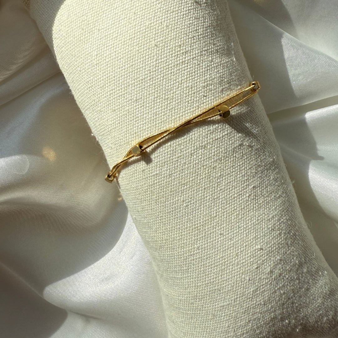 Soft Square Anklet 18k Guldbelagt - Makeup lagersalg