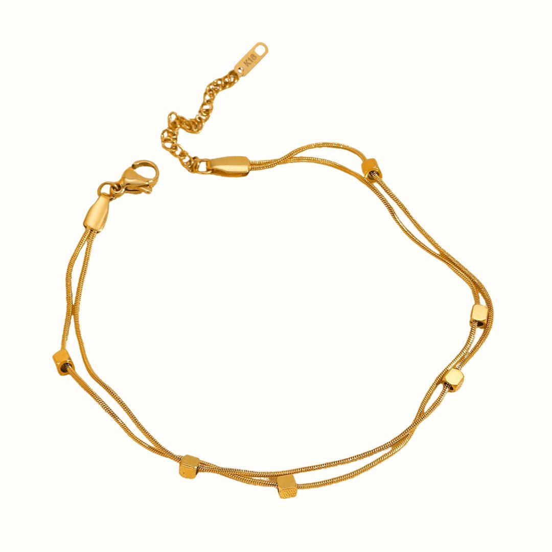 Soft Square Anklet 18k Guldbelagt - Makeup lagersalg