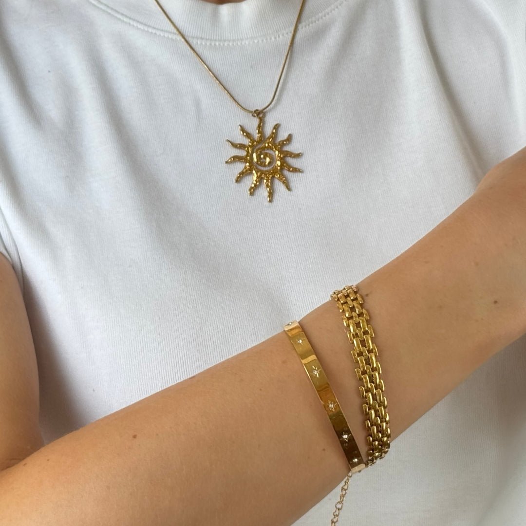 Solar Spirit Halskæde 18K Guldbelagt - Makeup lagersalg