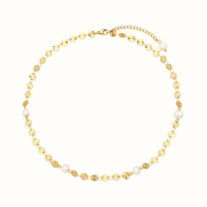 Soleil Pearl Halskæde 18K Guldbelagt - Makeup lagersalg