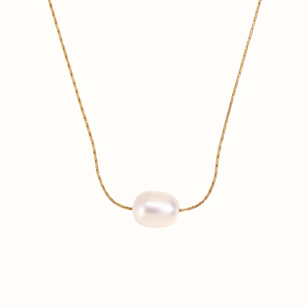 Solo Pearl Halskæde 18K Guldbelagt - Makeup lagersalg