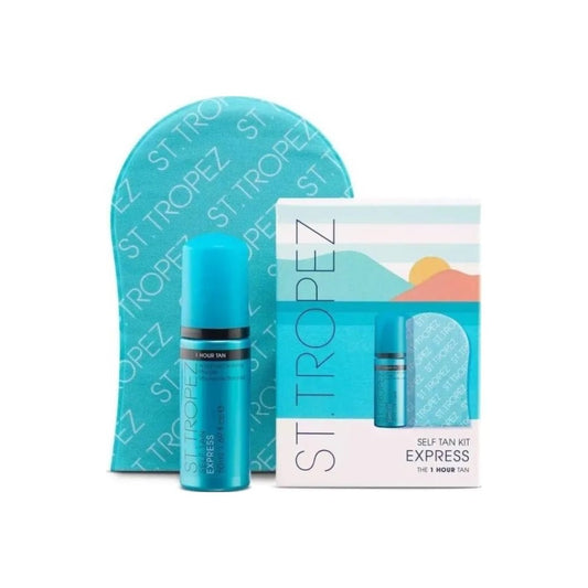 St. Tropez Express Self Tan Kit 50ml + Handske - Makeup lagersalg