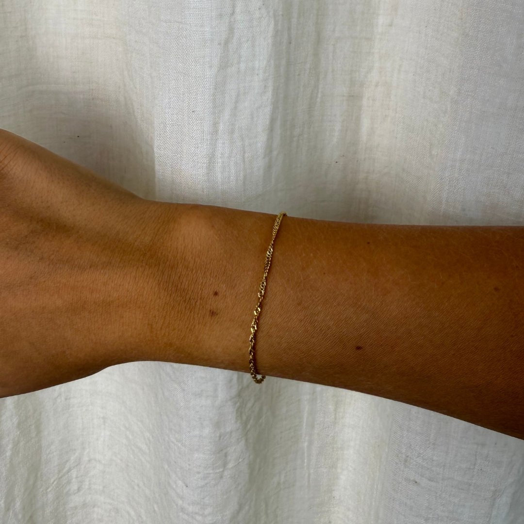 Twist Chain Armbånd 18K Guldbelagt - Makeup lagersalg