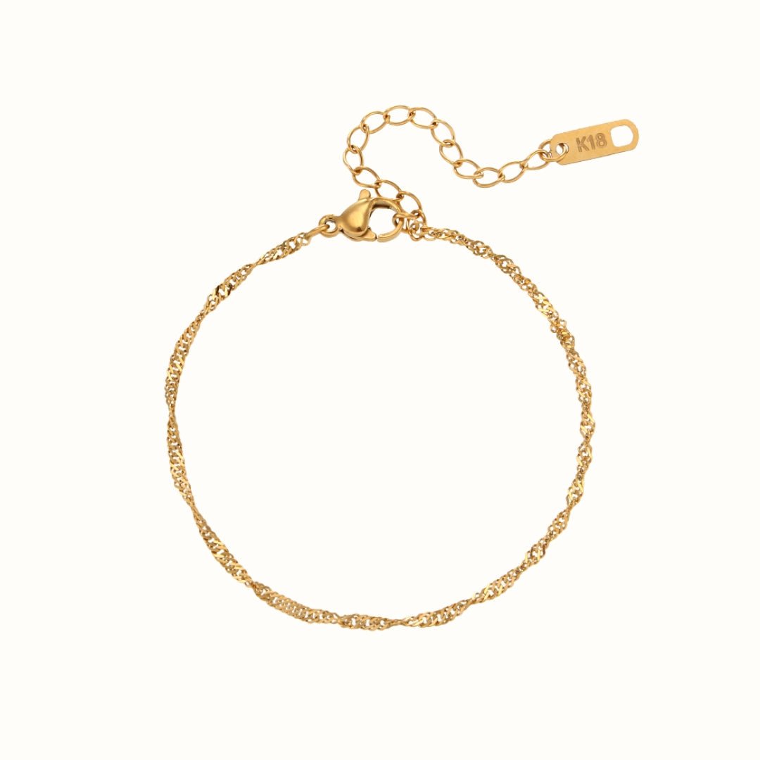 Twist Chain Armbånd 18K Guldbelagt - Makeup lagersalg