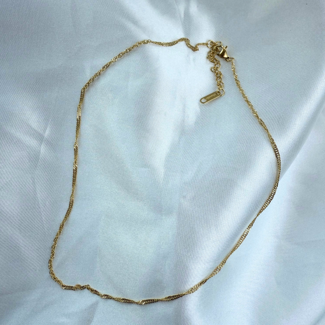 Twist Chain Halskæde 18K Guldbelagt - Makeup lagersalg