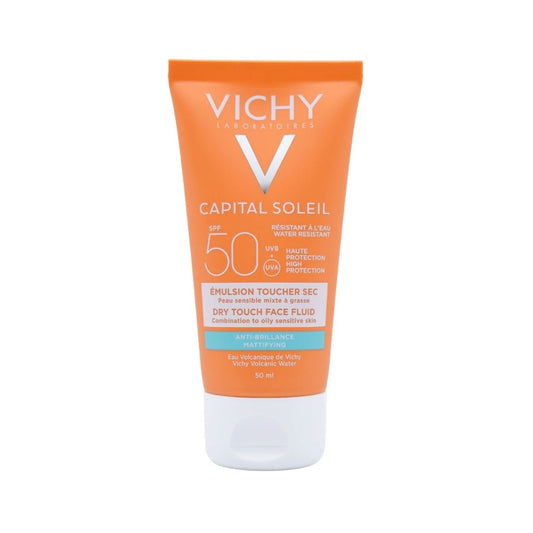 Vichy Capital Soleil Mattifying Face Dry Touch Sun Cream SPF 50 50ml - Makeup lagersalg