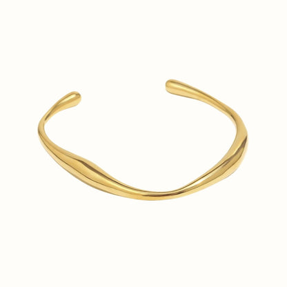 Wave Cuff Armbånd 18K Guldbelagt - Makeup lagersalg