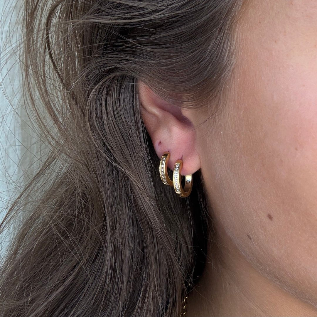 Zircon Øreringe 18k Guldbelagt - Makeup lagersalg