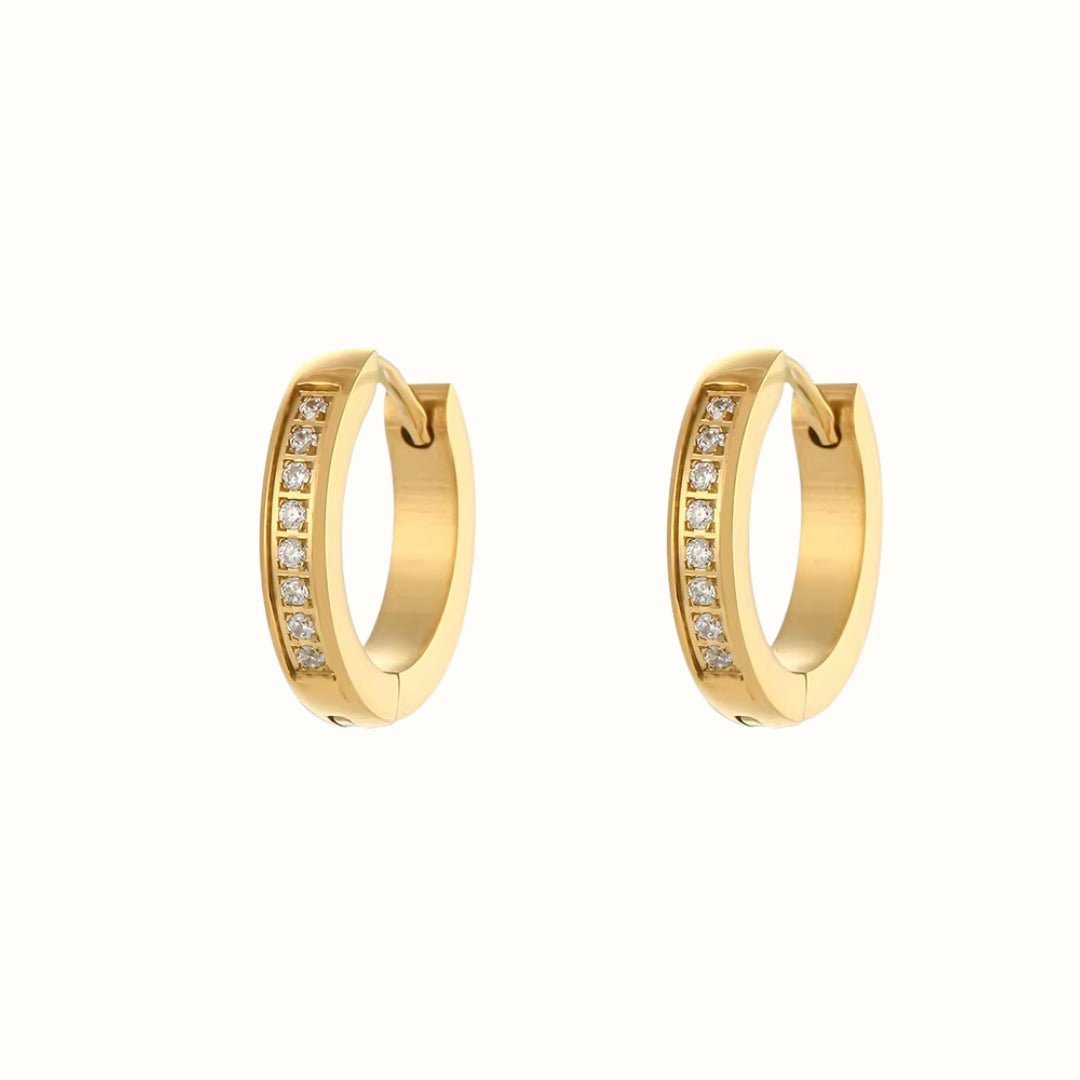 Zircon Øreringe 18k Guldbelagt - Makeup lagersalg